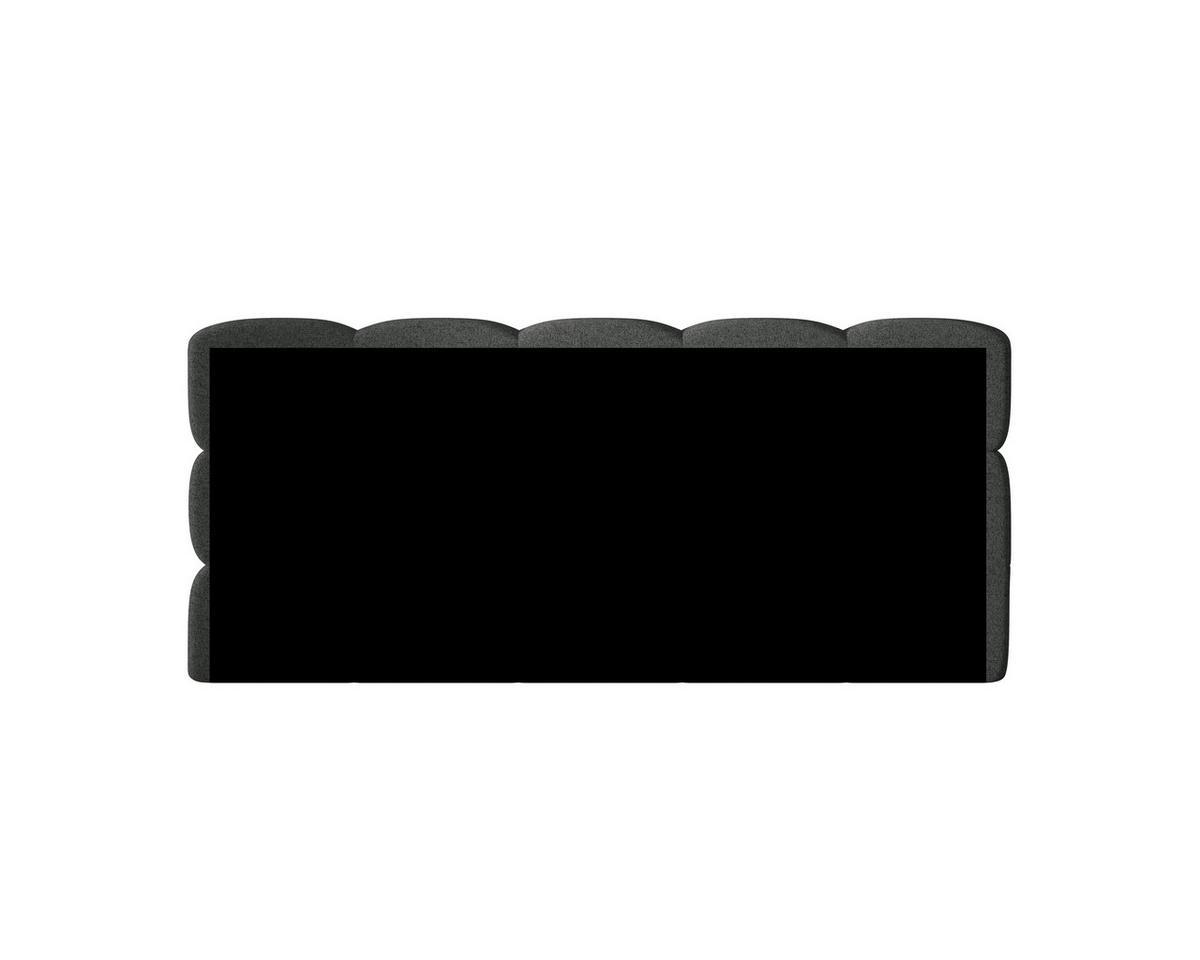 Polsterbett Noe Anthrazit, Lf: 140x200 cm - Anthrazit/Schwarz, Trend, Textil/Metall (140/200cm)