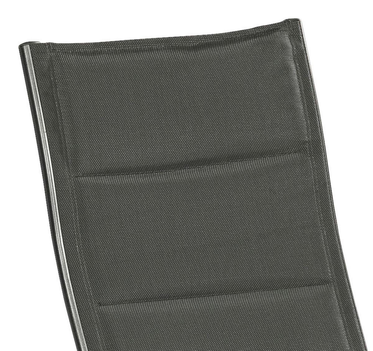 Gartensessel Klappbar Florenz Aluminium/Textil - Dunkelgrau/Graphitfarben, KONVENTIONELL, Textil/Metall (63/118/73cm) - Gardenson