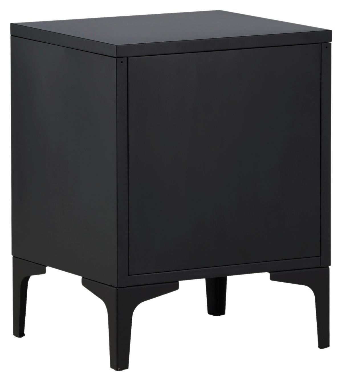 Nachttisch Piring - Schwarz, Design, Metall (45/59/40cm) - Livetastic