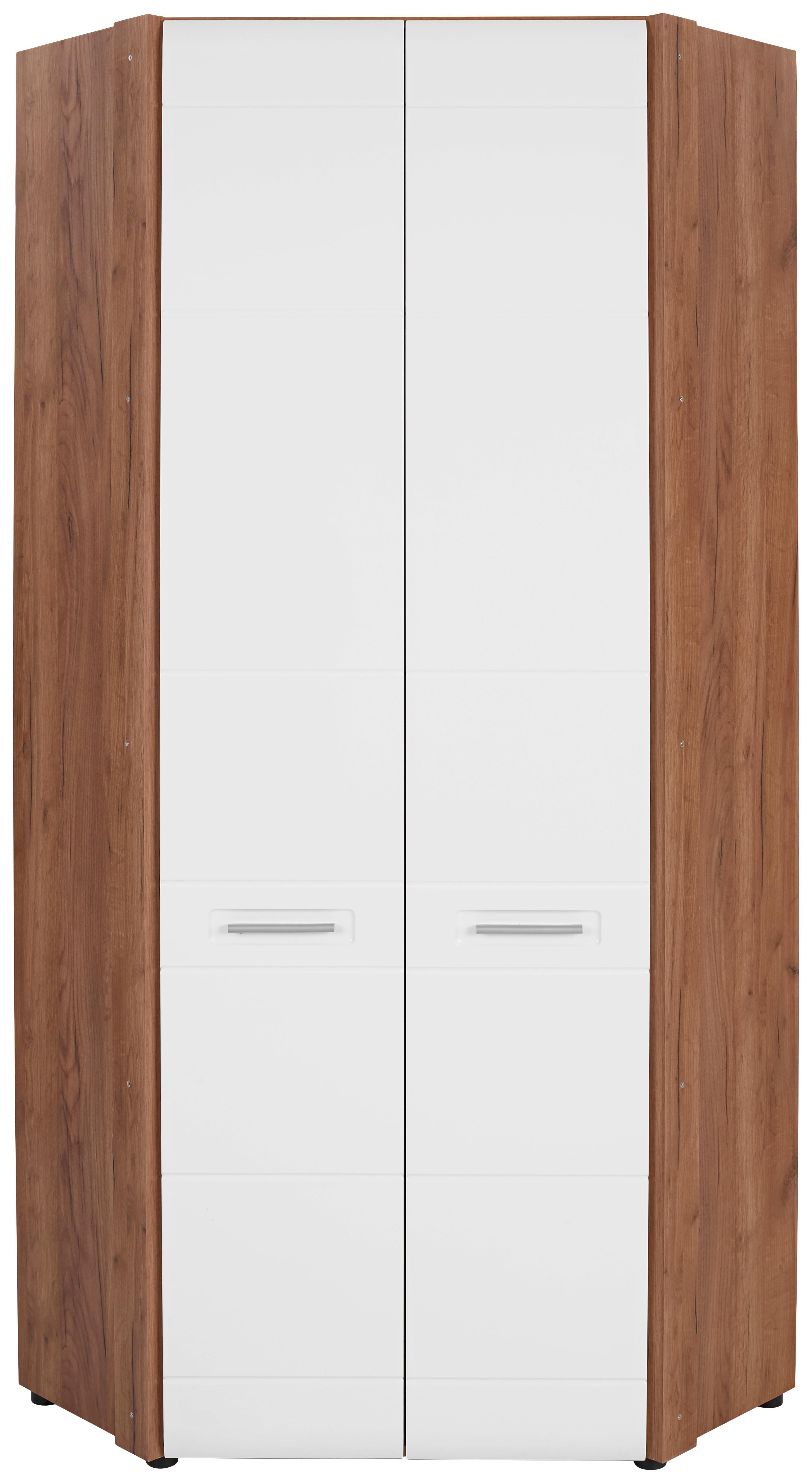 Sarok Ruhásszekrény Avensis New - tölgyfa színű/fehér, Konventionell, faalapú anyag (86,5/205,7/86,5cm) - Luca Bessoni