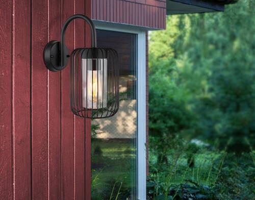 Außenleuchte 31985 Ip44 - Klar/Schwarz, Design, Kunststoff/Metall (16/25/32,5cm) - Globo