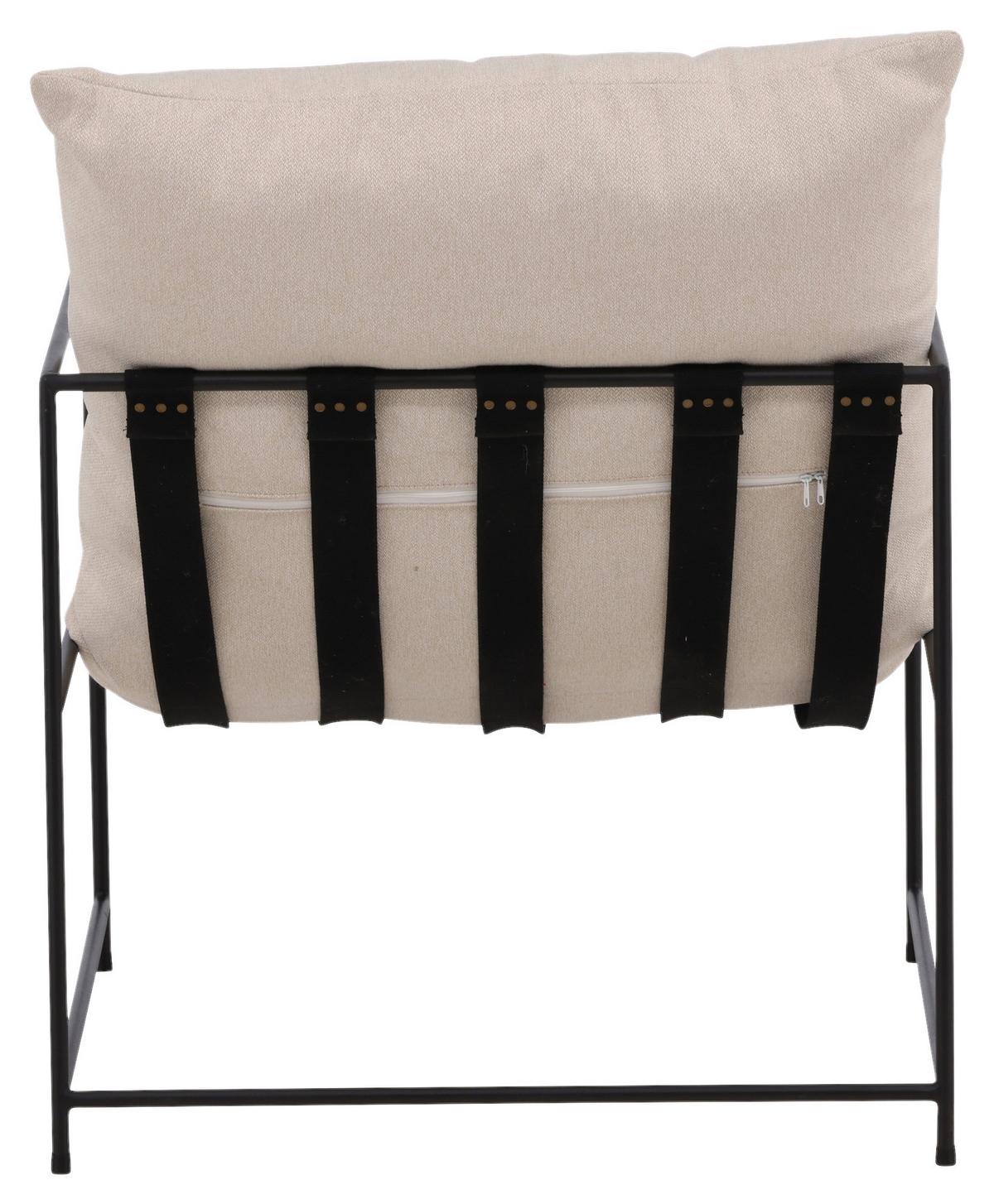 Sessel Sedalia - Weiß, Design, Textil/Metall (68.5/97.5/90cm) - Livetastic