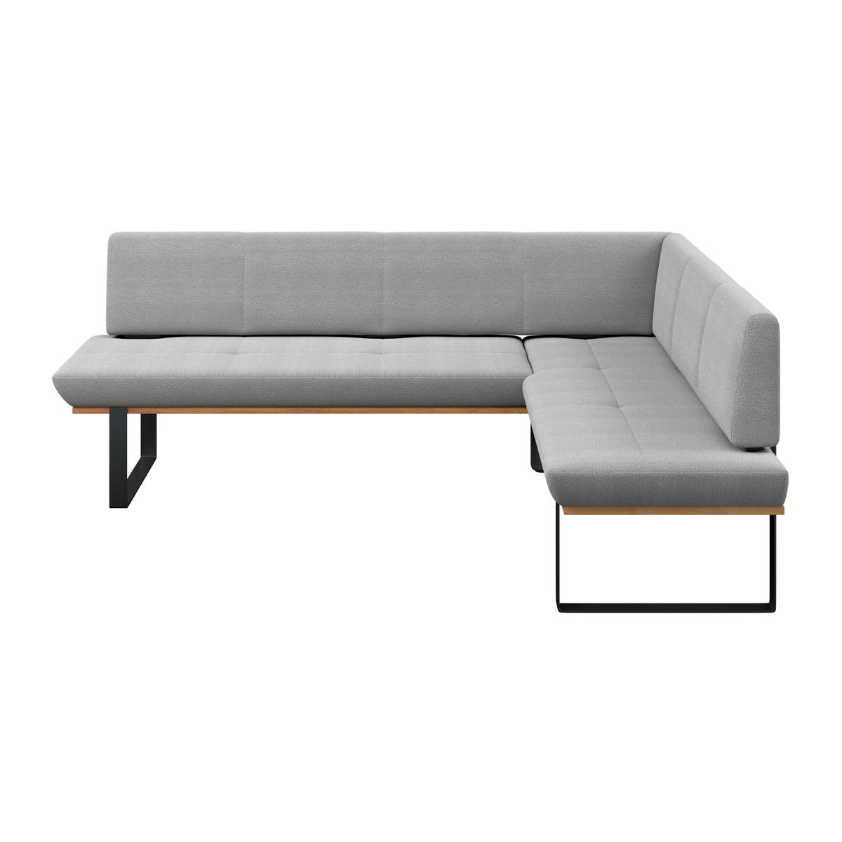 Eckbank Tristan Webstoff hellgrau, S:225x175cm - Hellgrau/Schwarz, MODERN, Holz/Textil (225/175cm) - James Wood