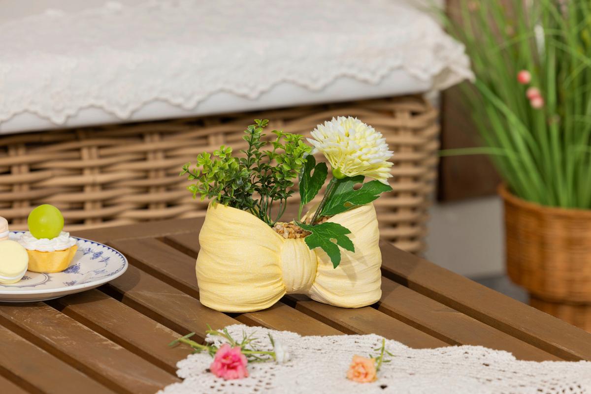 Blumentopf Daisy - Pink/Gelb, KONVENTIONELL, Stein (16/8/16cm) - Luca Bessoni