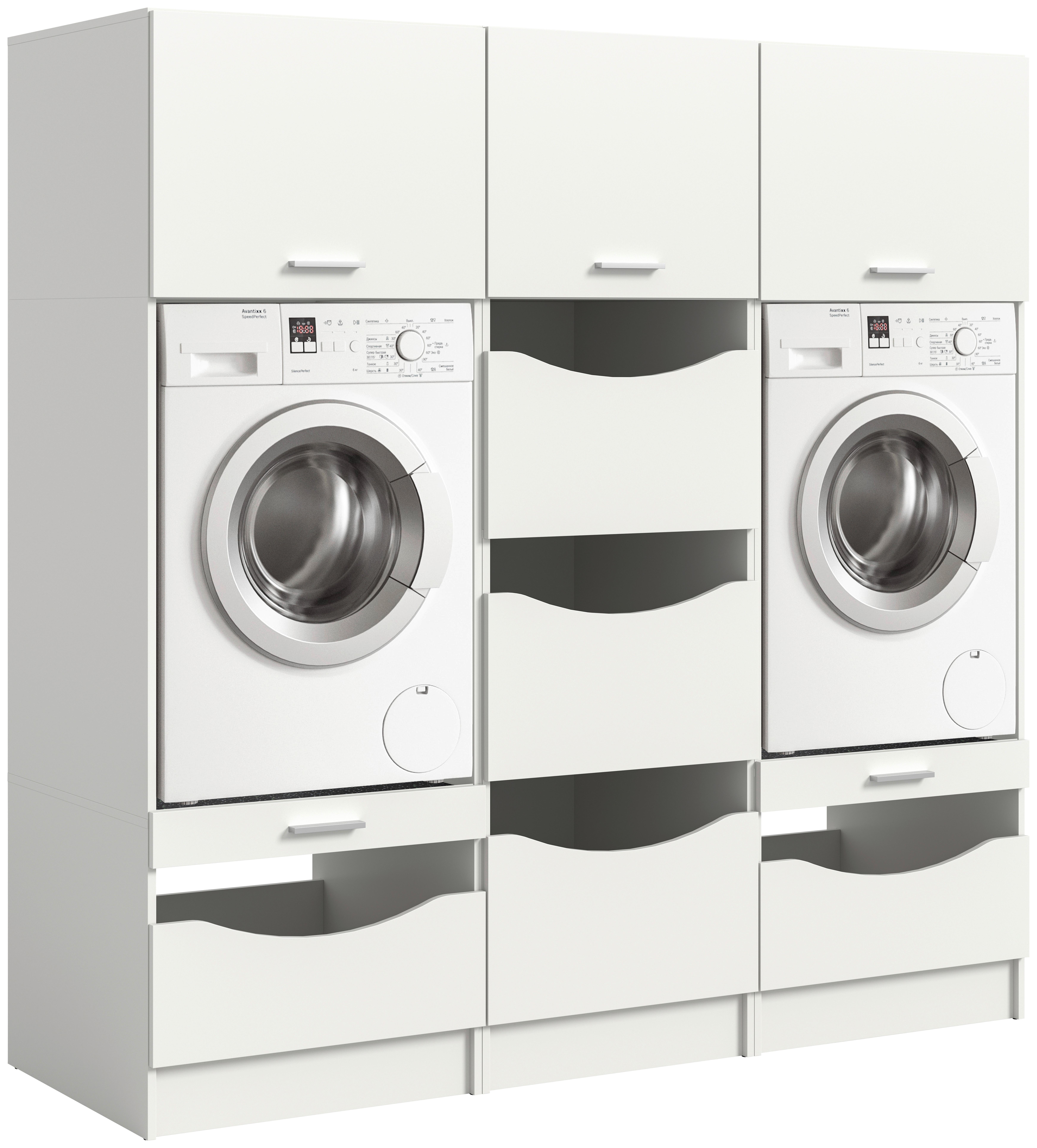 Prádelna Free bílá - bílá, Basics, kompozitní dřevo (193/195/68cm) - MID.YOU