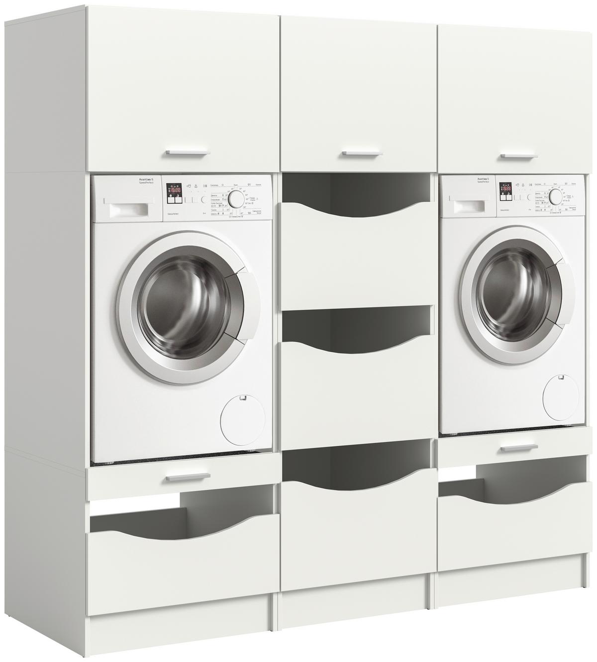 Prádelna Free bílá - bílá, Basics, kompozitní dřevo (193/195/68cm) - MID.YOU