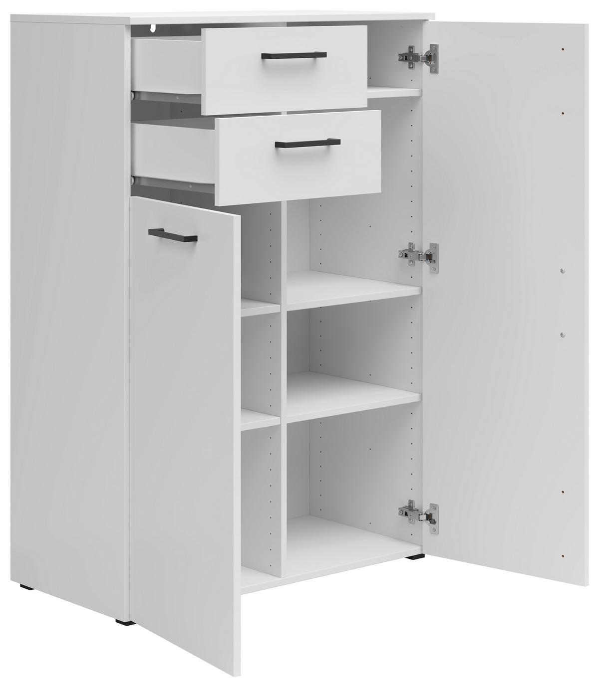 Komoda MULTISTAURAUM - čierna/biela, Modern, kompozitné drevo/plast (80/115/40cm)