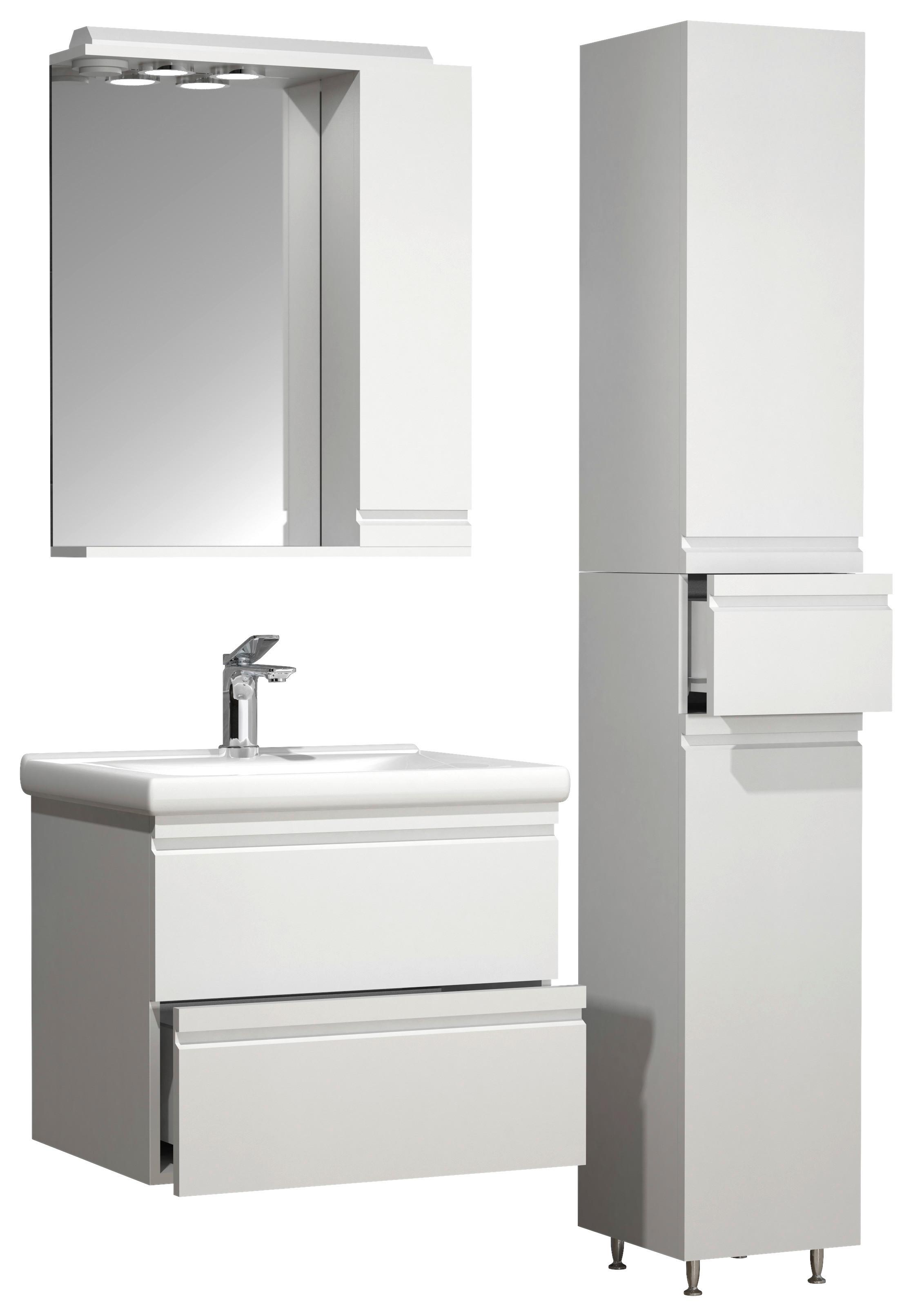 Badezimmer Silora L - Weiß, MODERN, Glas/Keramik (90cm) - MID.YOU