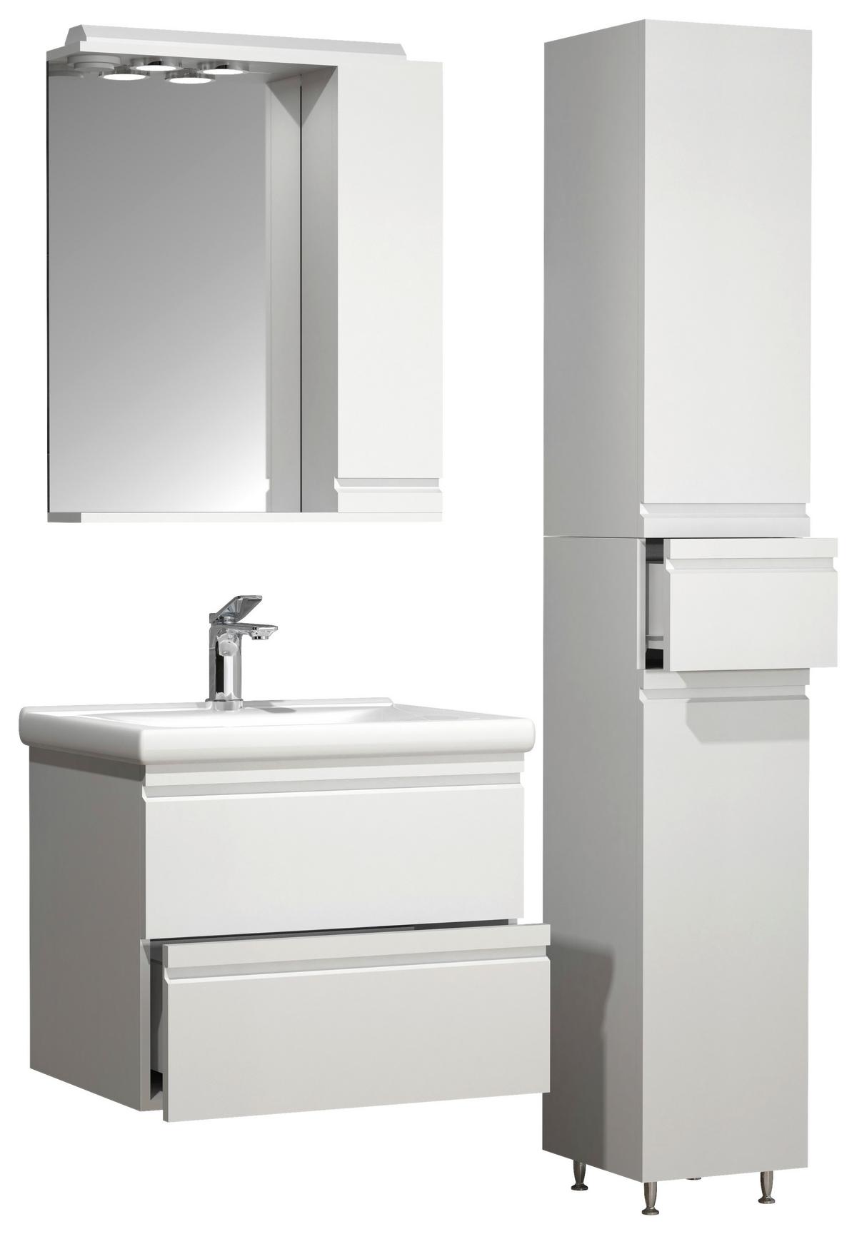 Badezimmer Silora L - Weiß, MODERN, Glas/Keramik (90cm) - MID.YOU