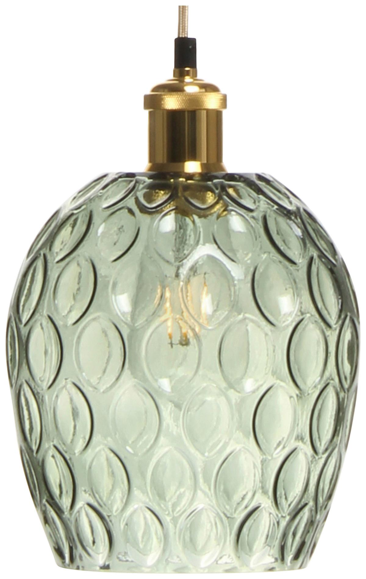 Hängeleuchte Corona Grün B: 18 cm - Grün, Basics, Glas (18/18/27cm) - Kayoom