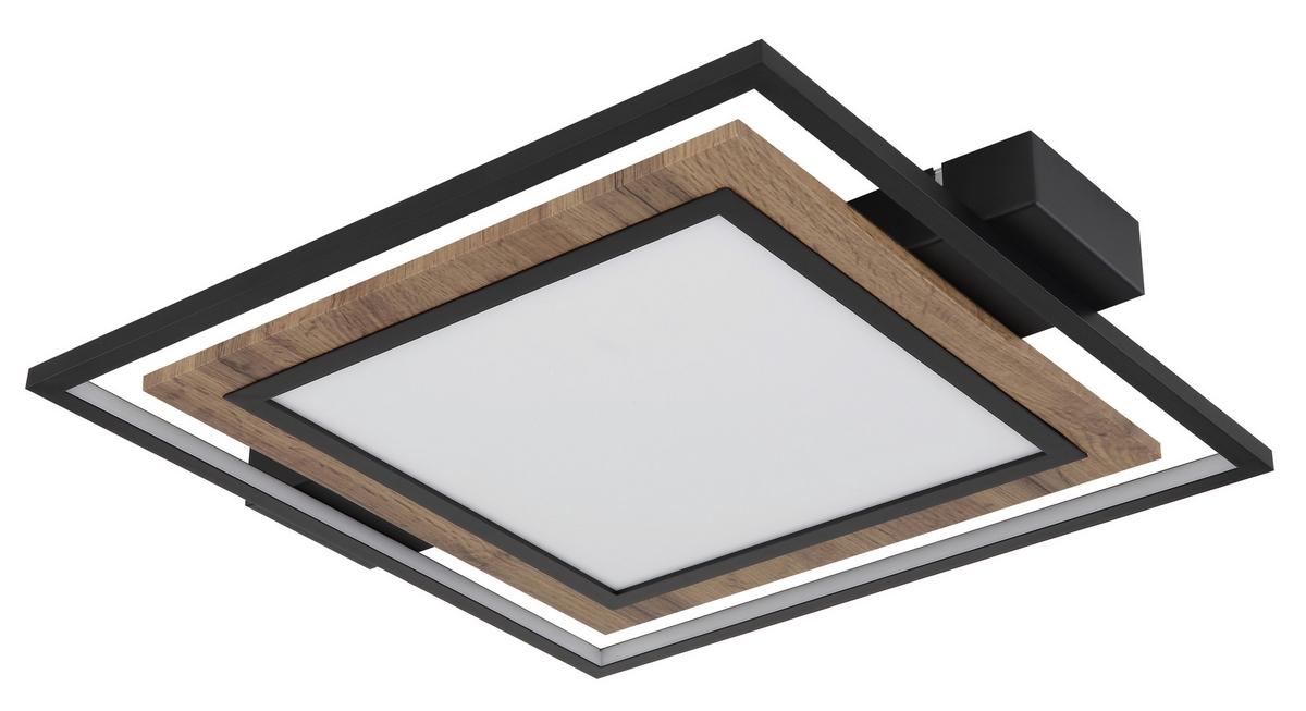 LED-Deckenleuchte 67848-36 - Dunkelbraun/Opal, Natur, Holzwerkstoff/Kunststoff (50/45/5,5cm) - Globo