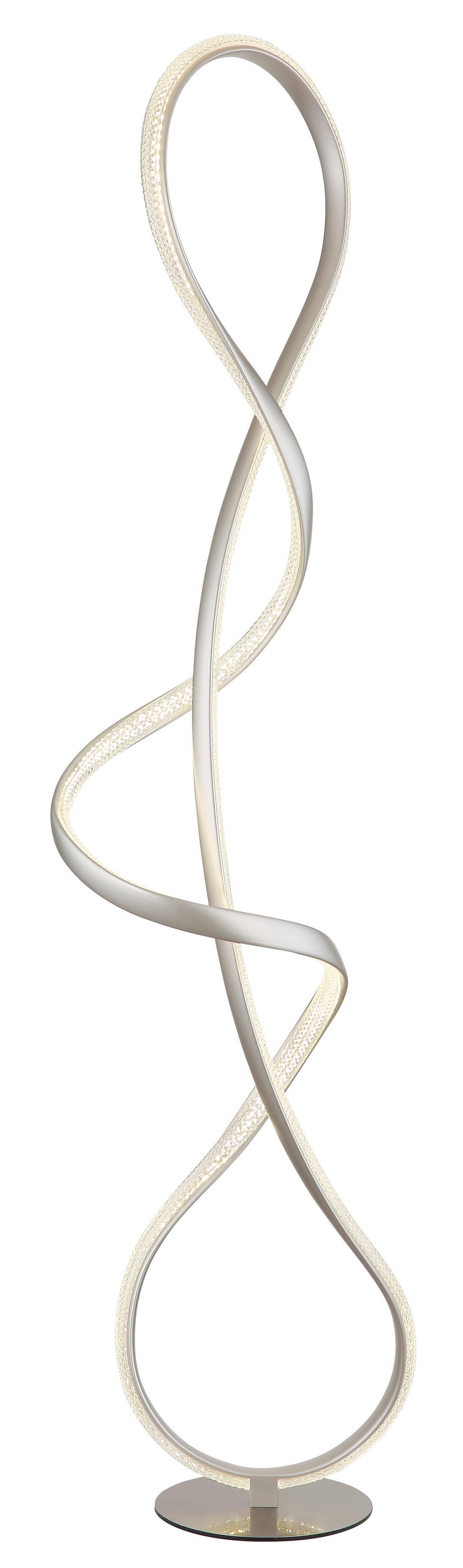 LED-STEHLEUCHTE 67341SN SWIRL - Klar/Schwarz, Design, Kunststoff/Metall (26/20/132,5cm) - Globo