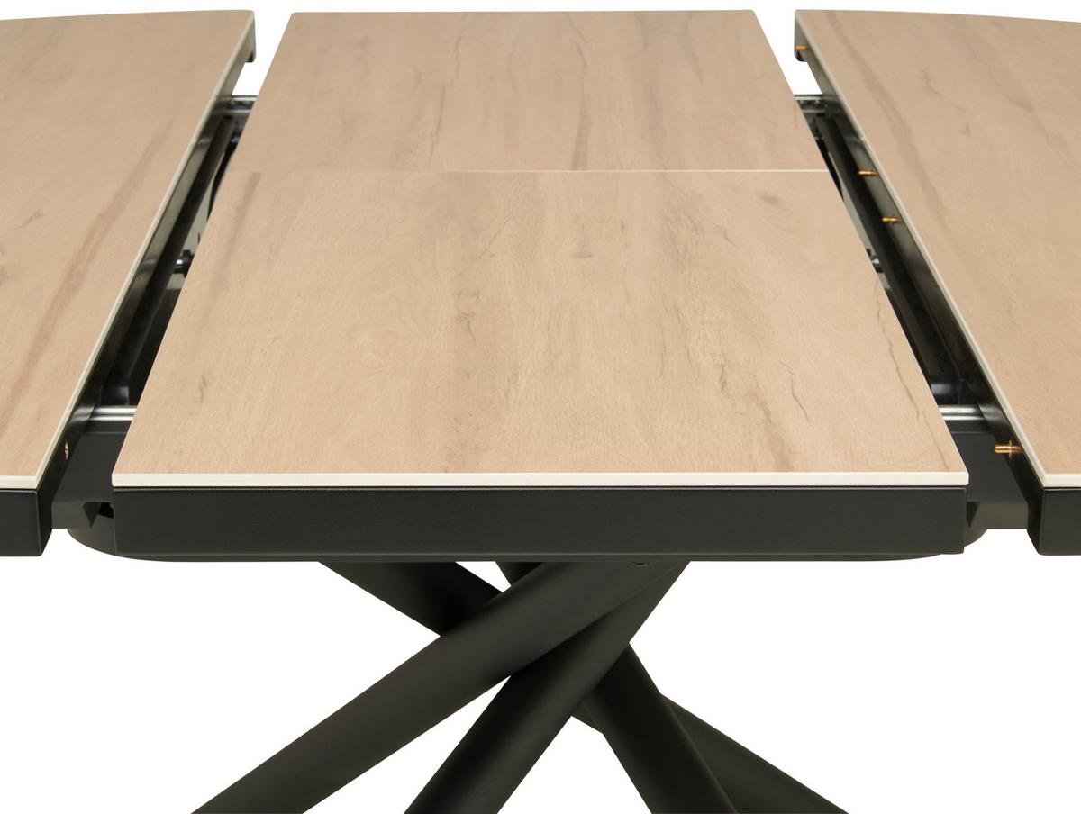 Esstisch Tuana - Bernsteinfarben/Schwarz, LIFESTYLE, Keramik/Holzwerkstoff (120-160/76/120cm) - MID.YOU