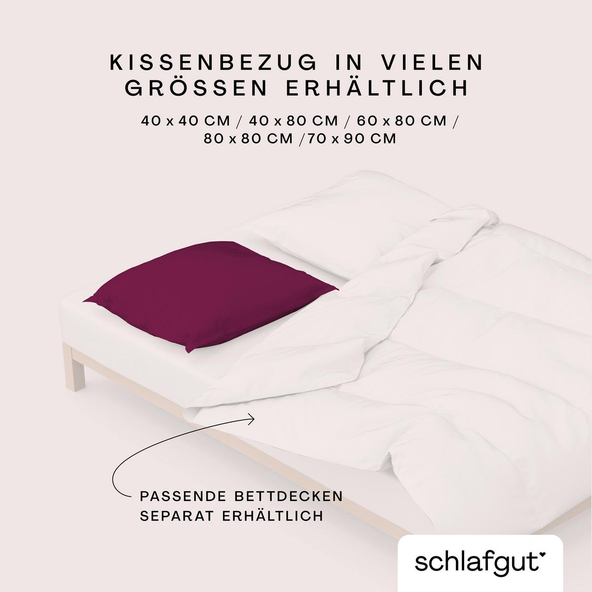 Kopfpolsterbezug Woven Satin - Violett, Basics, Textil (70/90cm) - Schlafgut
