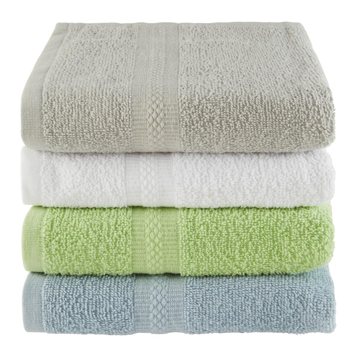 Handtuch Leonie - Blau/Silberfarben, KONVENTIONELL, Textil (45/90cm) - Ondega