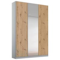 ŠATNÍ SKŘÍŇ S OTOČNÝMI DVEŘMI ALABAMA - barvy stříbra/světle šedá, Moderní, kompozitní dřevo (136/229/54cm)