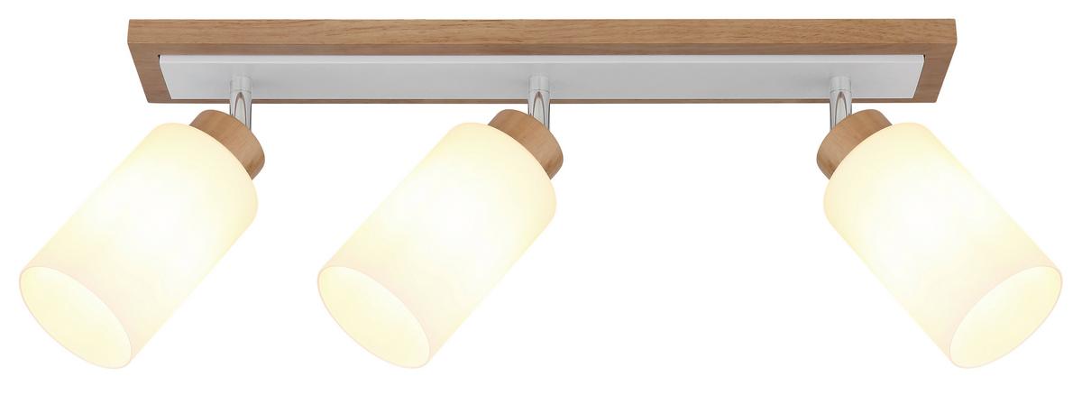 BODOVÉ SVÍTIDLO ROWENA - bílá/opál, Design, kov/dřevo (59,9/10,3/22cm) - Globo