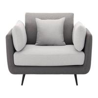 Křeslo GENESIS - šedá/černá, Moderní, kov/dřevo (112/65/91cm) - Bessagi Home