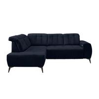 Ecksofa mit USB Anschluss Sano, Dunkelblau,s: 200x261 cm - Schwarz/Dunkelblau, MODERN, Textil (200/261cm) - Livetastic