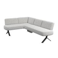 Eckbank hellgrau/Metallbeine Ulmo,S: 176x248cm - Hellgrau/Schwarz, MODERN, Textil/Metall (176/248cm)