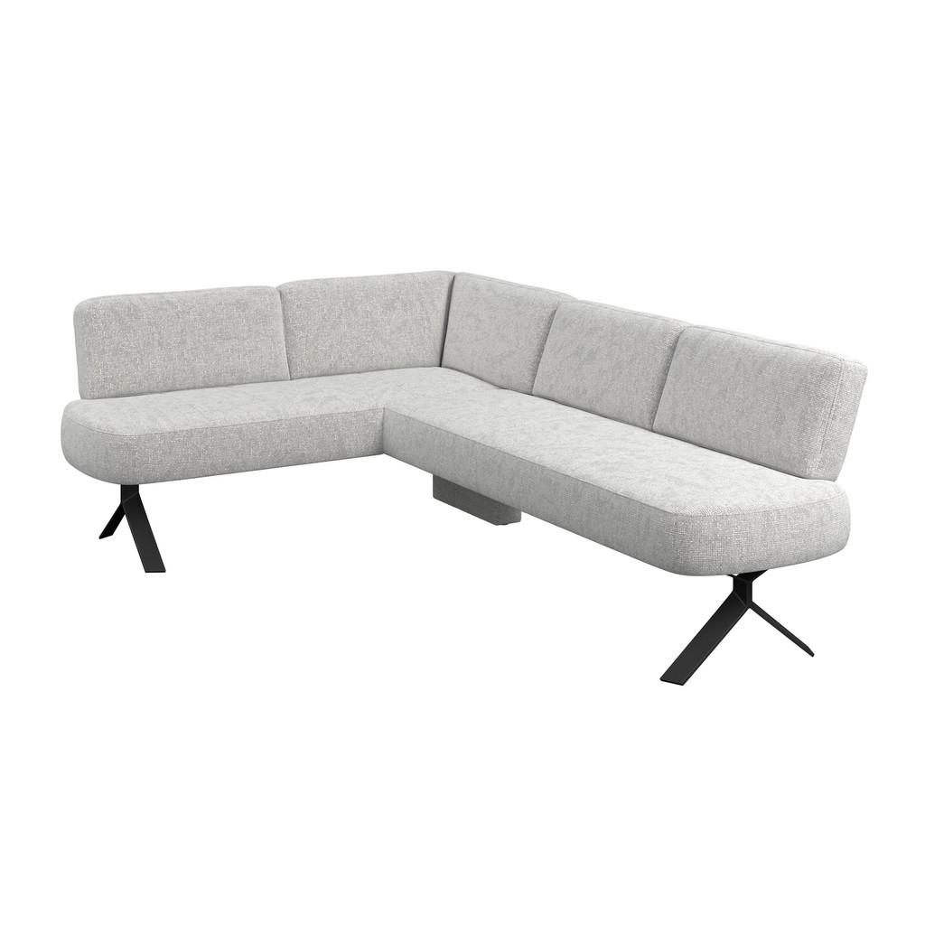 Eckbank hellgrau/Metallbeine Ulmo,S: 176x248cm