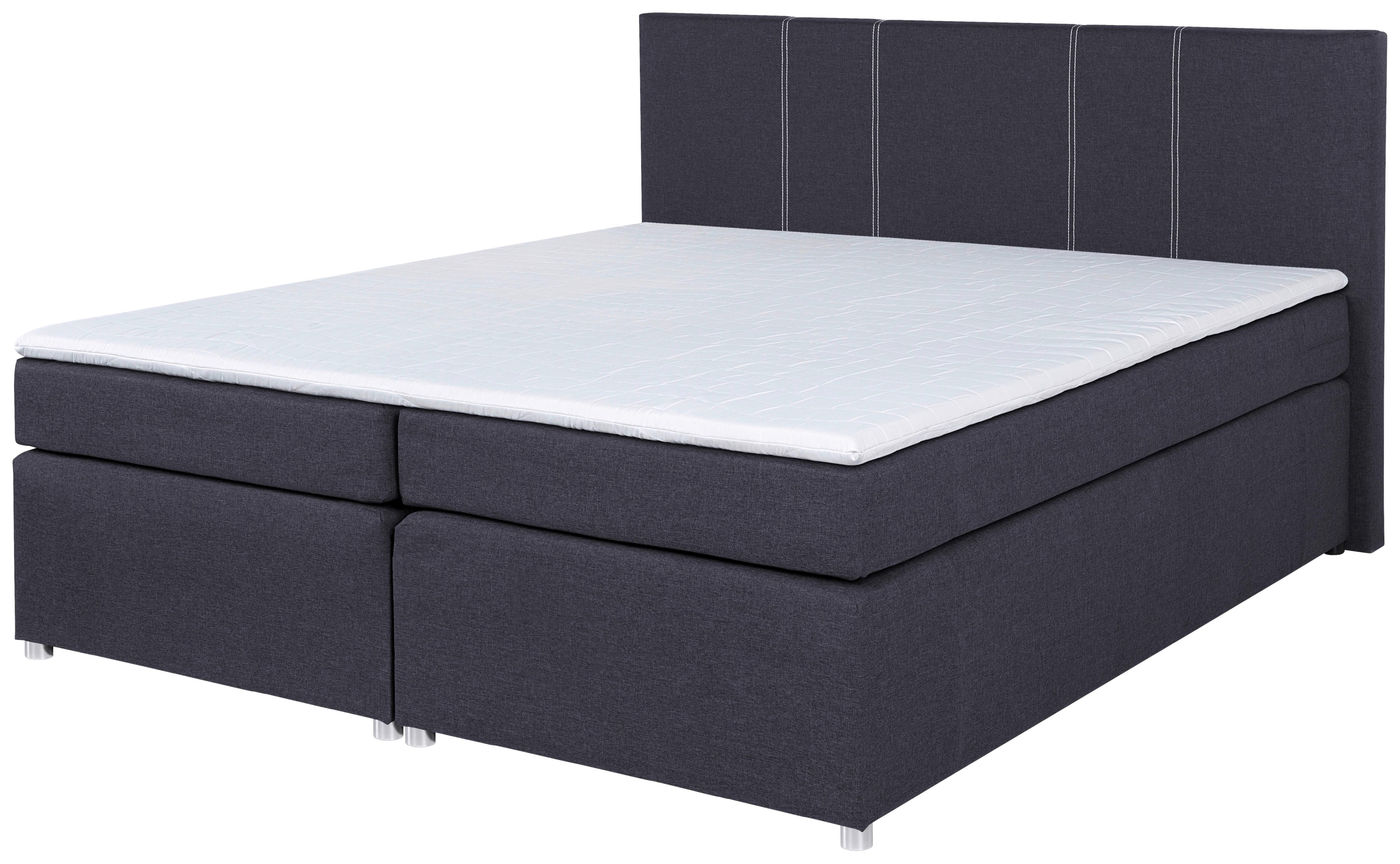 Boxspringbett Malta 200 200x200 Grau - Dunkelgrau, MODERN, Holzwerkstoff/Textil (200/200cm)