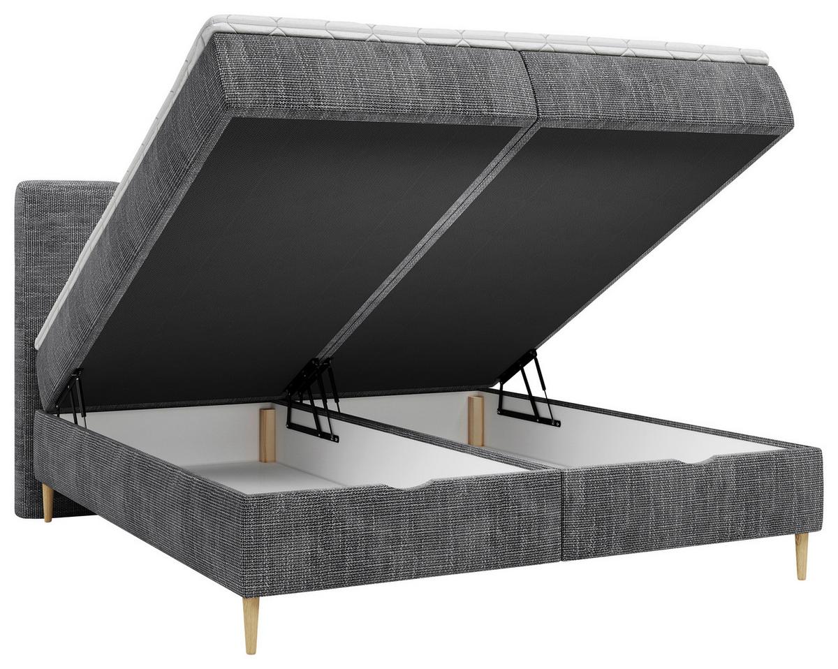 Boxbett Bari Anthrazit, Lf: 140x200cm - Anthrazit/Buchefarben, MODERN, Holz/Holzwerkstoff (140/200cm) - MID.YOU