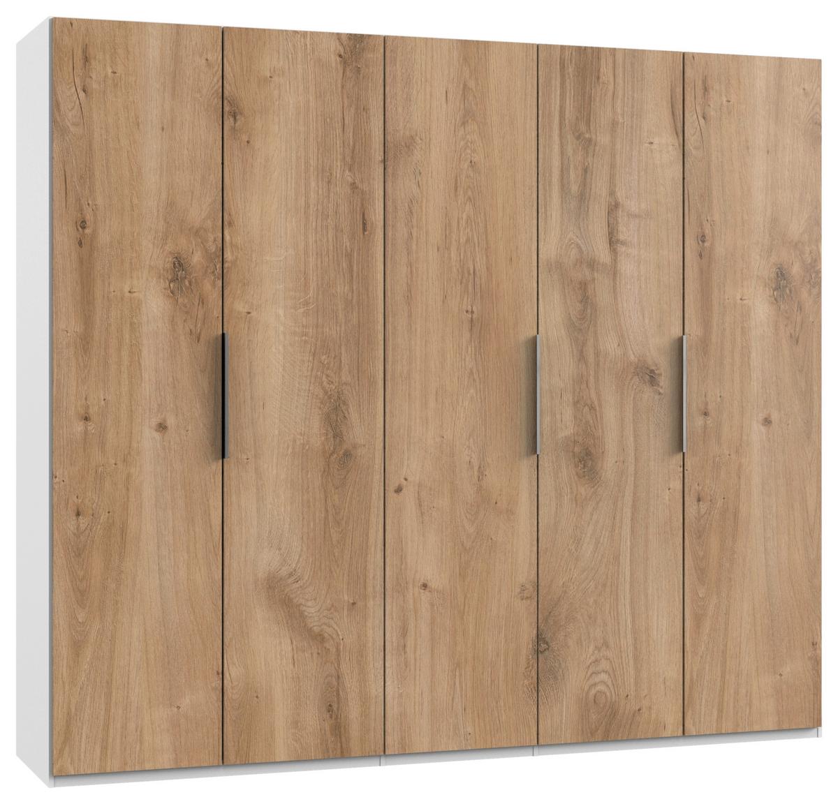 Drehtürenschrank B: 250 Cm Level, Weiß/eiche Dekor - Eichefarben/Weiß, MODERN, Holzwerkstoff (250/216/58cm) - MID.YOU