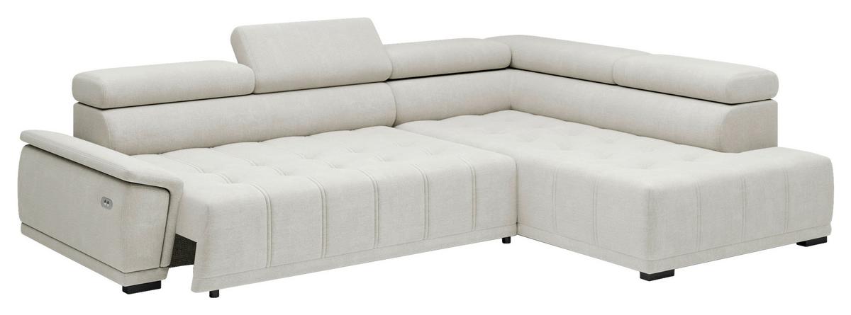 Rohová sedačka GRINALDI, pravá, piesková - čierna/piesková, Modern, textil/plast (283/106cm) - Premium Living