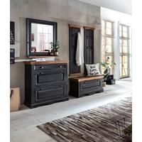 Garderobe Dielen Schwarz/Honig B: 183cm - Schwarz/Honig, Design, Holz/Holzwerkstoff (183/155/40cm) - MID.YOU