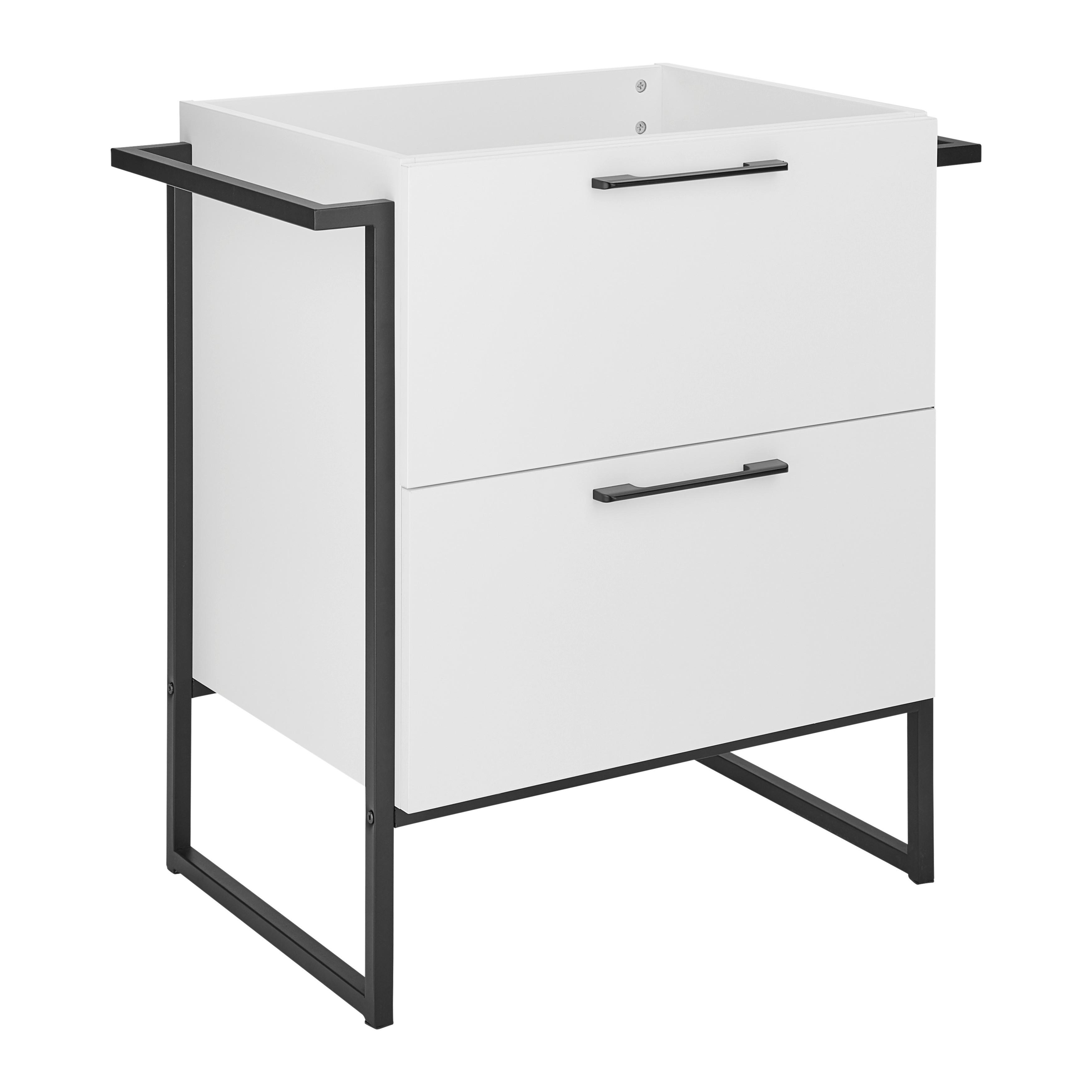 Kupeľňová skrinka SARA šírka 76cm - čierna/biela, Modern, kov/drevo (76/80/47,4cm) - Bessagi Home