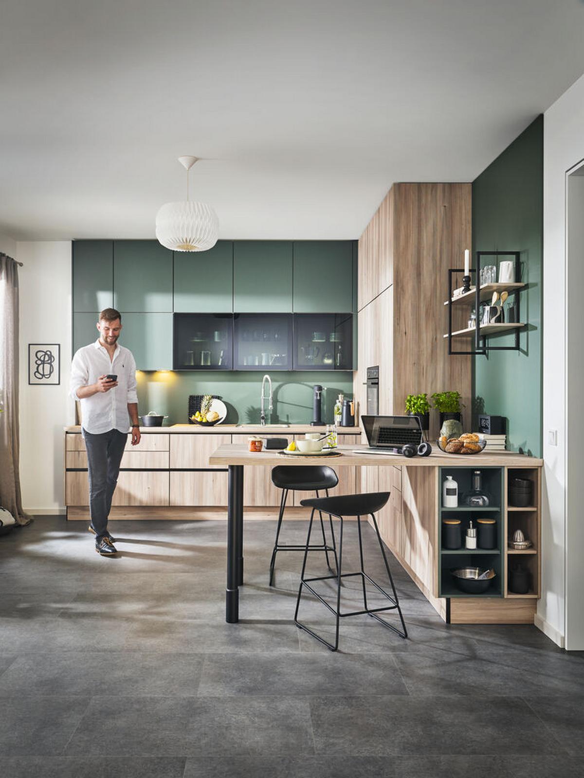 Einbauküchen Pn 100 Frei Planbar Modernes Design - Tannenholzfarben, Holzwerkstoff - Pino