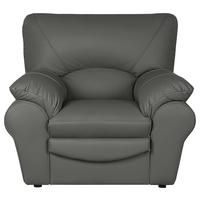 Sessel Oslo Anthrazit B: 105 cm - Anthrazit/Schwarz, Design, Leder (105/92/85cm) - Livetastic
