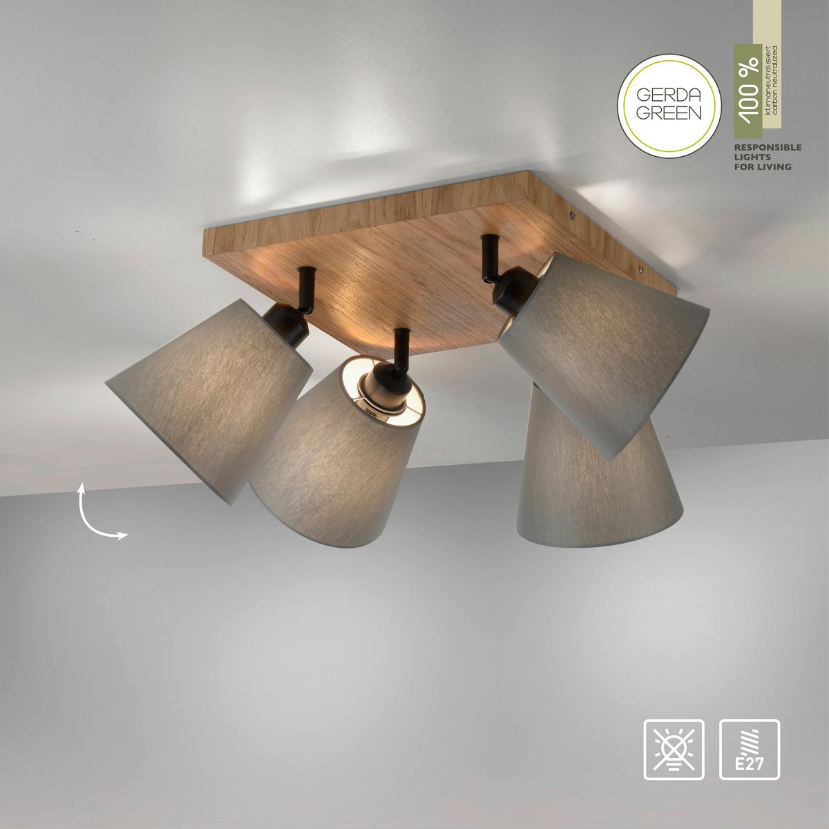 Deckenleuchte 11583-79 Gerda - Natur, Holzwerkstoff/Metall (77/28/26cm)