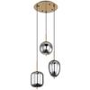 Hängeleuchte Blacky Ø 46 Cm 3-Flammig - Messingfarben, Design, Glas/Metall (46/120cm) - Globo