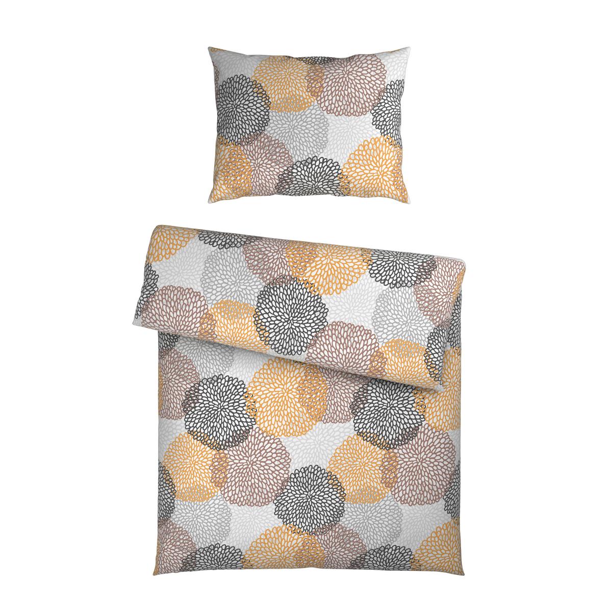 BETTWÄSCHE FLORA - Beere/Gelb, MODERN, Textil - Luca Bessoni