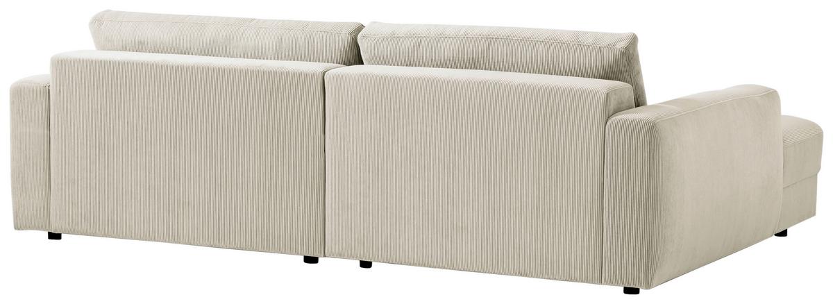 Ecksofa Bourbon - Creme/Schwarz, MODERN, Textil (176/250cm) - Trendmanufaktur
