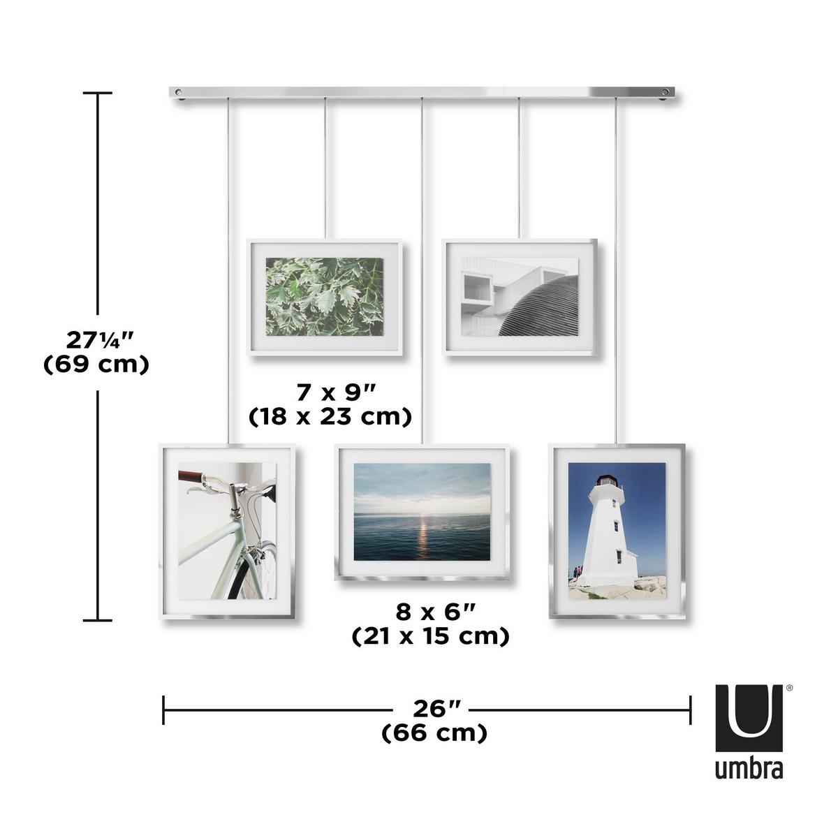 Collagen-bilderrahmen Chromfarben B: 79,4 Cm - Chromfarben, Design, Glas/Metall (79,4/3,2/69,5cm) - Umbra