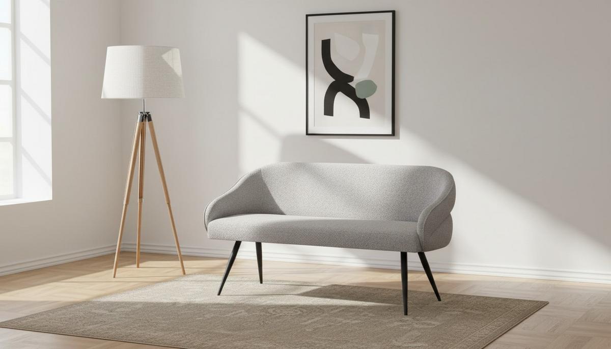 Sitzbank Royal Beige/Grau B: 150 cm - Schwarz/Grau, MODERN, Textil/Metall (150/82/62cm) - Livetastic
