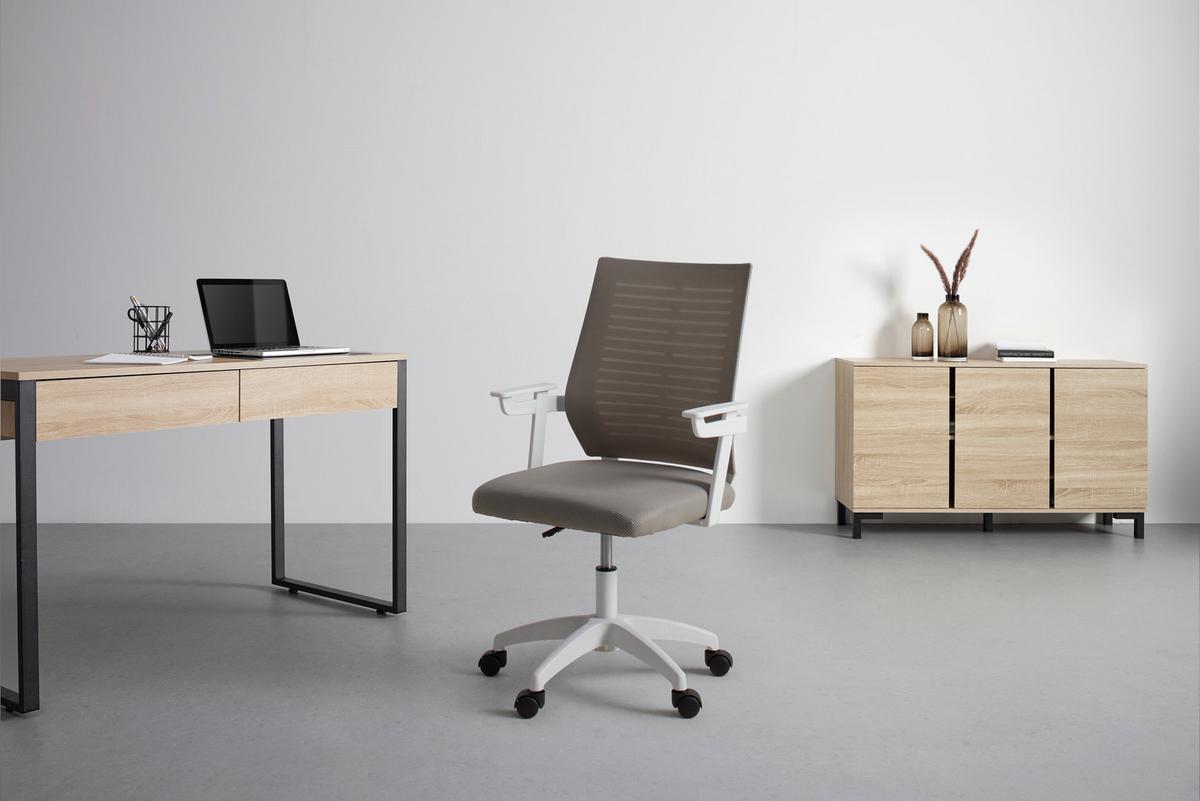 Otočná židle ARIANA - šedá/bílá, Moderní, textil/plast (55/90-100/55cm) - Mömax