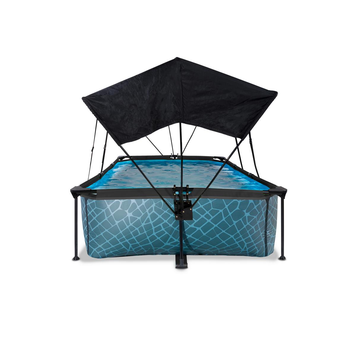 POOL-SET EXIT STONE POOL - Grau, KONVENTIONELL, Kunststoff (220/150/65cm) - EXIT Toys