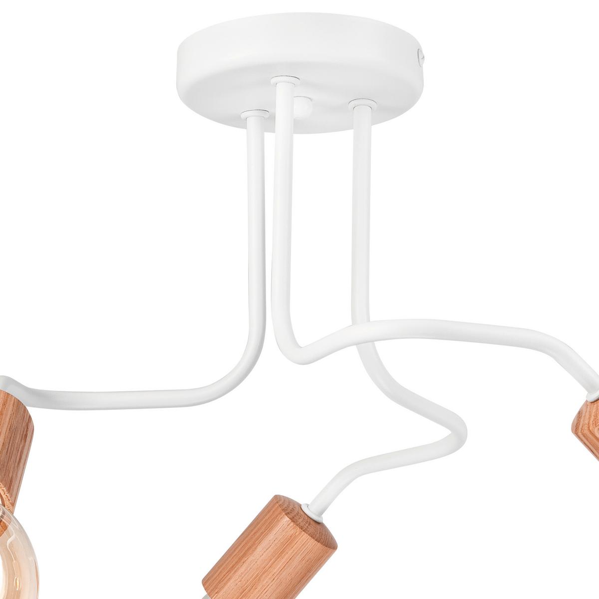 Deckenleuchte Weiß D: 40 Cm - Weiß, Basics, Holz/Metall (40/26cm)