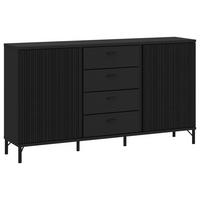 Tálalószekrény Lusaka - fekete, Trend, faalapú anyag (150/87/40cm)