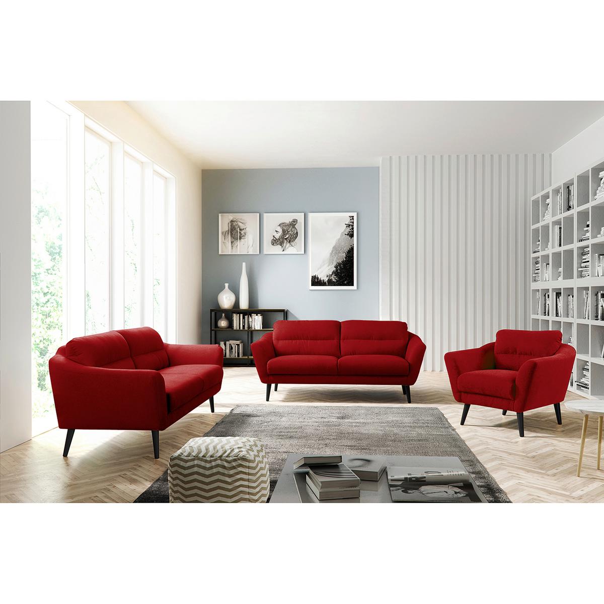 Sessel Tromso Rot B: 92 cm - Rot/Schwarz, Design, Textil (92/87/88cm) - Livetastic