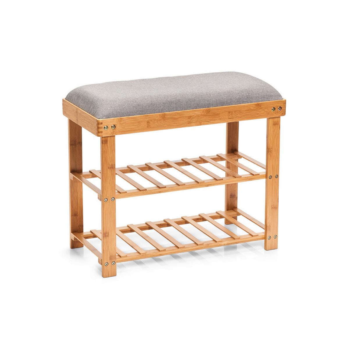 Schuhbank Bambus Bxhxt: 60x29x50 Cm - Naturfarben, Basics, Holz/Textil (60/29/50cm) - Zeller Present