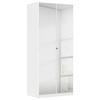 Drehtürenschrank Mit Spiegel 91 Cm Reflect, Weiß - Silberfarben/Weiß, MODERN, Holzwerkstoff (91/210/54cm)