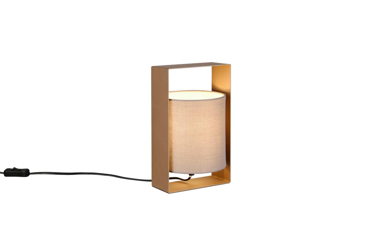 Tischleuchte Pail Braun Taupe B: 15 cm - Taupe/Braun, Design, Textil/Metall (16/15/27cm)