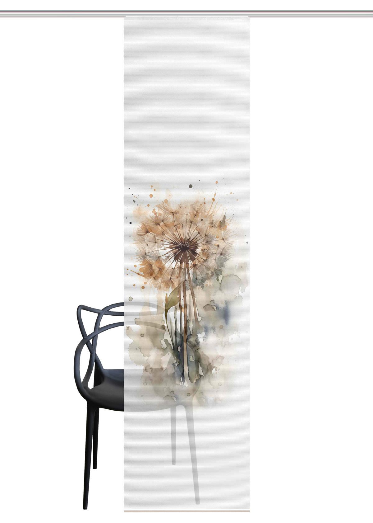 Flächenvorhang Amarande - Hellgrau/Naturfarben, Natur, Textil (60/245cm)