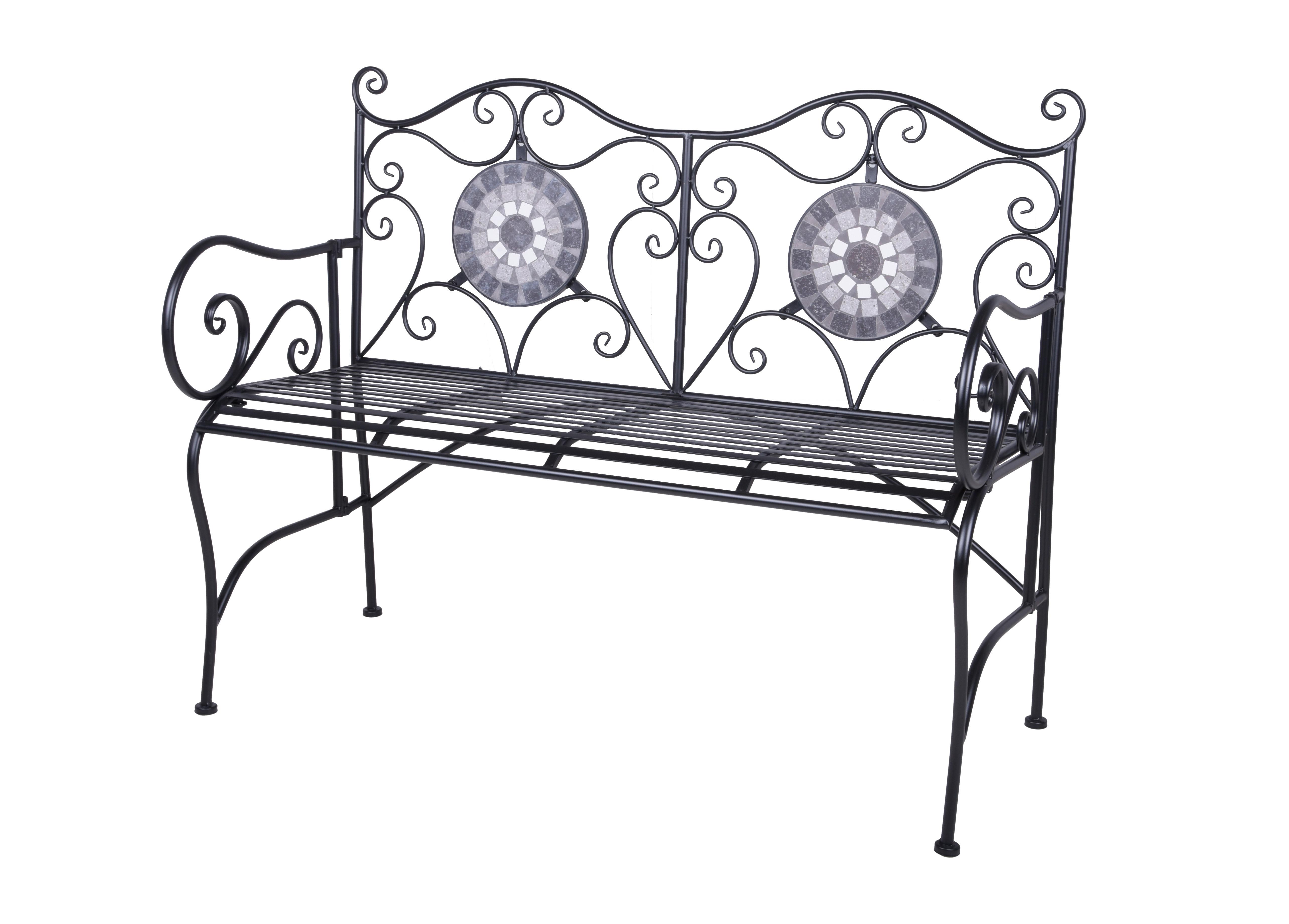 Gartenbank Stahl 2-Sitzer Jalua - MODERN, Metall (53/90,5/116cm) - Gardenson