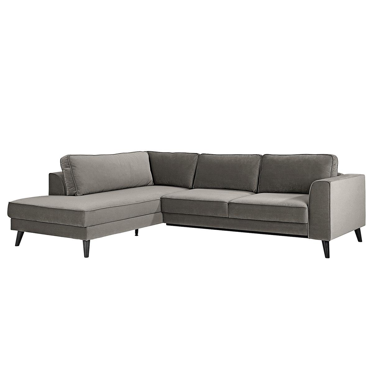 Eckschlafsofa Lumber Jack Grau S: 203x264 cm - Wengefarben/Grau, MODERN, Textil (203/264cm) - Trendmanufaktur